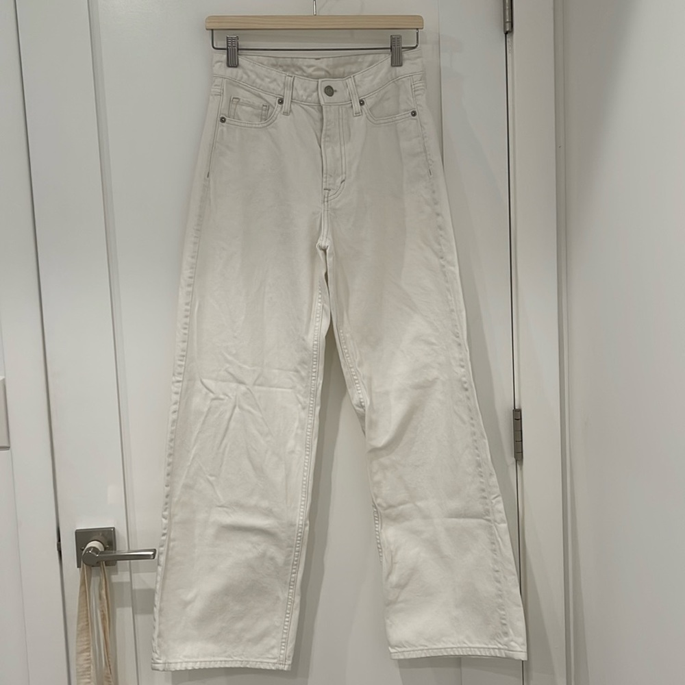 H&M White Baggy Loose Fit Jeans UK 34/US 2